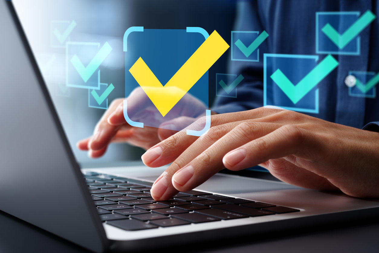 Task management and business process automation BPA. Project and performance management systems. Businessman using laptop computer to manage tasks.
